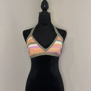 PrAna Sunset Scene Swim Bikini Top Womens Medium Multicolor UPF50 Protection NWT